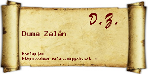 Duma Zalán névjegykártya