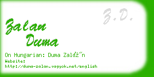 zalan duma business card